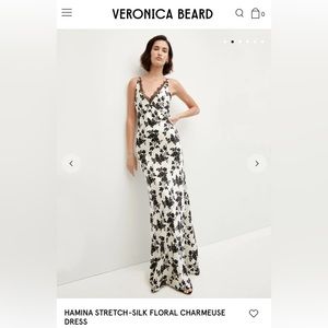 NWT Veronica Beard Hamina Stretch Silk Floral Charmeuse Dress